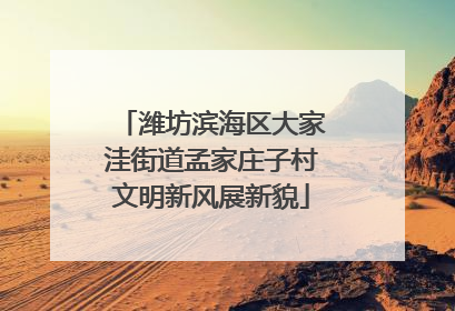 潍坊滨海区大家洼街道孟家庄子村文明新风展新貌