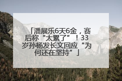潘展乐6天6金，赛后称“太累了”！33岁孙杨发长文回应“为何还在坚持”