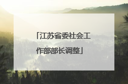 江苏省委社会工作部部长调整