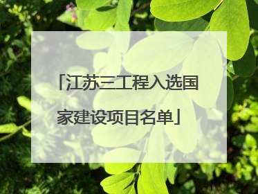 江苏三工程入选国家建设项目名单