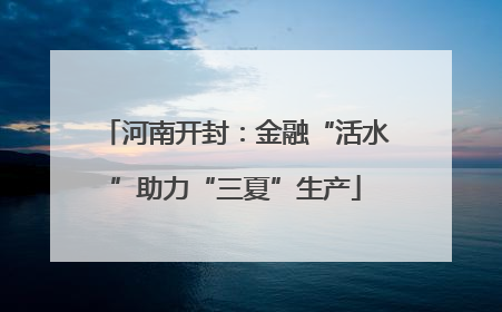 河南开封：金融“活水”助力“三夏”生产