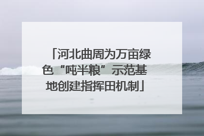 河北曲周为万亩绿色“吨半粮”示范基地创建指挥田机制