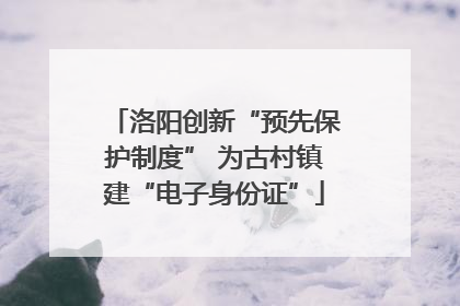 洛阳创新“预先保护制度” 为古村镇建“电子身份证”