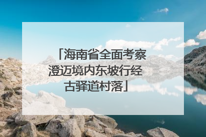 海南省全面考察澄迈境内东坡行经古驿道村落