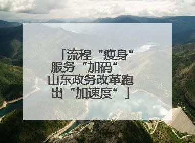 流程“瘦身”服务“加码” 山东政务改革跑出“加速度”