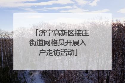 济宁高新区接庄街道网格员开展入户走访活动