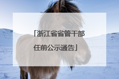 浙江省省管干部任前公示通告