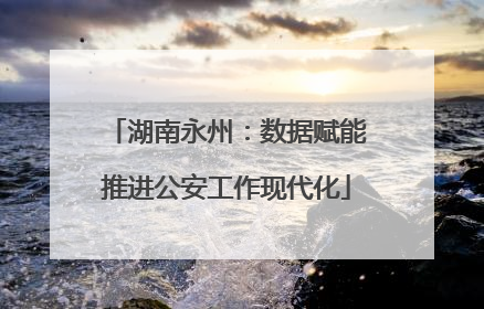 湖南永州：数据赋能推进公安工作现代化