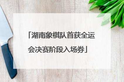 湖南象棋队首获全运会决赛阶段入场券