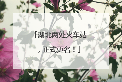 湖北两处火车站，正式更名！