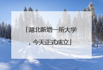 湖北新增一所大学，今天正式成立