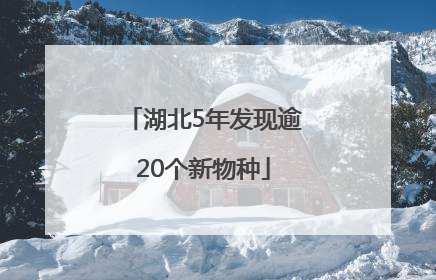 湖北5年发现逾20个新物种