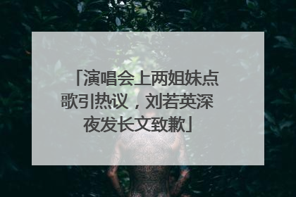 演唱会上两姐妹点歌引热议，刘若英深夜发长文致歉