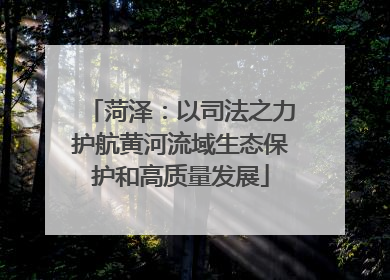 菏泽：以司法之力护航黄河流域生态保护和高质量发展