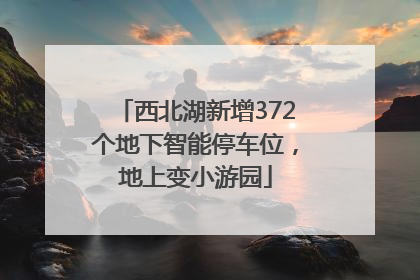 西北湖新增372个地下智能停车位，地上变小游园