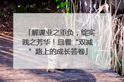 解课业之重负，绽实践之芳华！且看“双减”路上的成长答卷