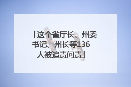 这个省厅长、州委书记、州长等136人被追责问责