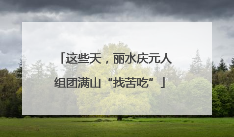 这些天，丽水庆元人组团满山“找苦吃”