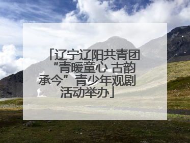 辽宁辽阳共青团“青暖童心 古韵承今”青少年观剧活动举办