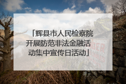 辉县市人民检察院开展防范非法金融活动集中宣传日活动