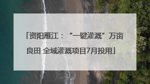 资阳雁江：“一键灌溉”万亩良田 全域灌溉项目7月投用