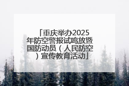 重庆举办2025年防空警报试鸣放暨国防动员（人民防空）宣传教育活动