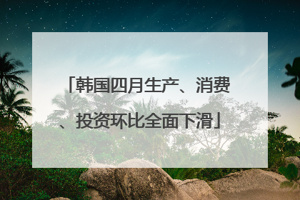 韩国四月生产、消费、投资环比全面下滑