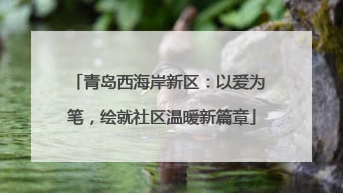 青岛西海岸新区：以爱为笔，绘就社区温暖新篇章