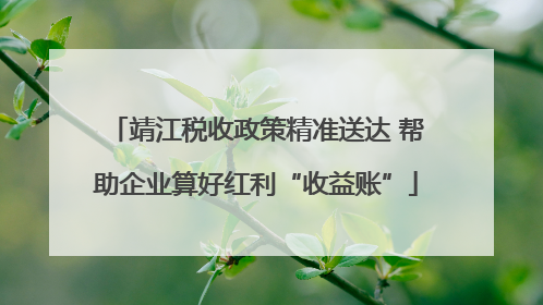 靖江税收政策精准送达 帮助企业算好红利“收益账”