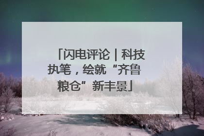 闪电评论｜科技执笔，绘就“齐鲁粮仓”新丰景
