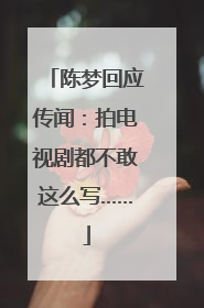 陈梦回应传闻：拍电视剧都不敢这么写……