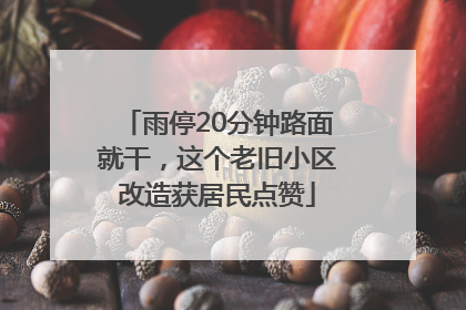 雨停20分钟路面就干，这个老旧小区改造获居民点赞