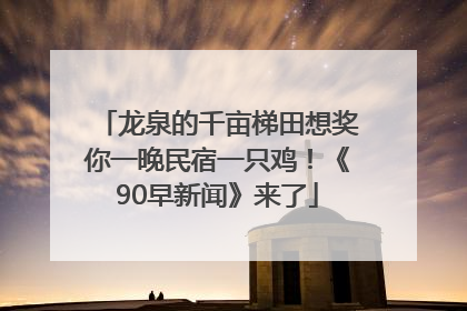 龙泉的千亩梯田想奖你一晚民宿一只鸡！《90早新闻》来了