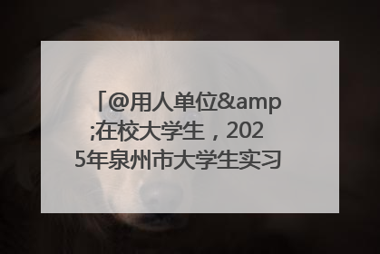 @用人单位&在校大学生，2025年泉州市大学生实习“扬帆计划”来啦！